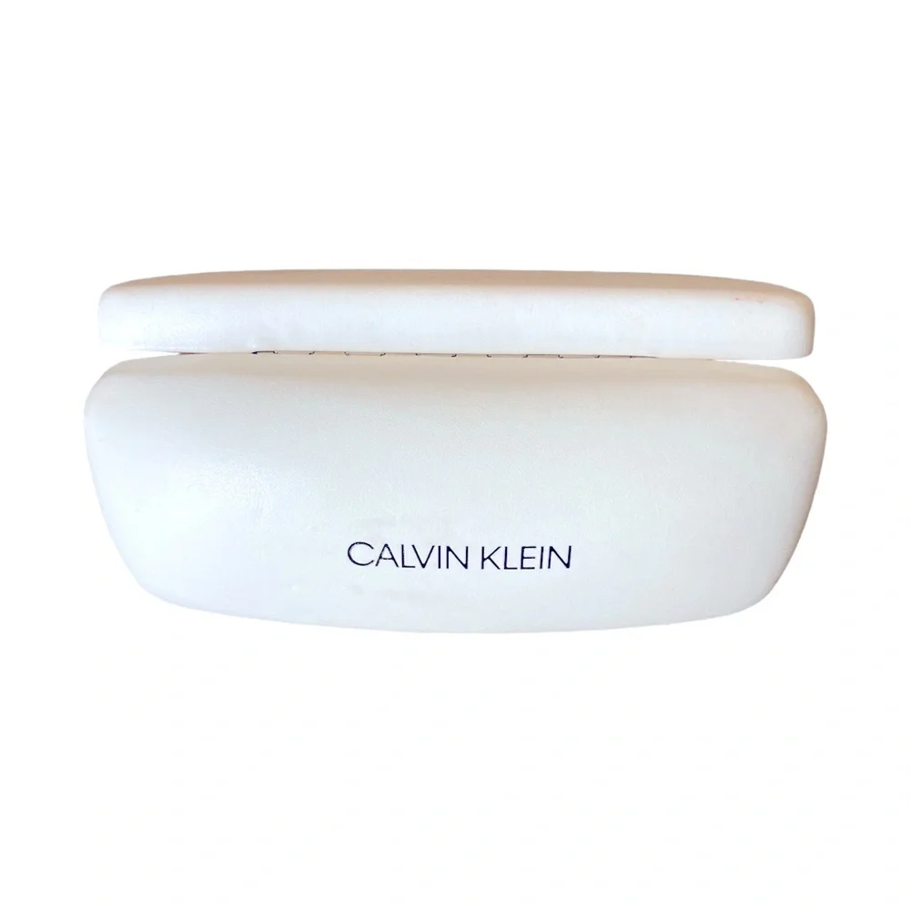 Calvin Klein Hard Cover Sunglasses Case White Outer Black Interior Glasses Specs